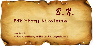 Báthory Nikoletta névjegykártya